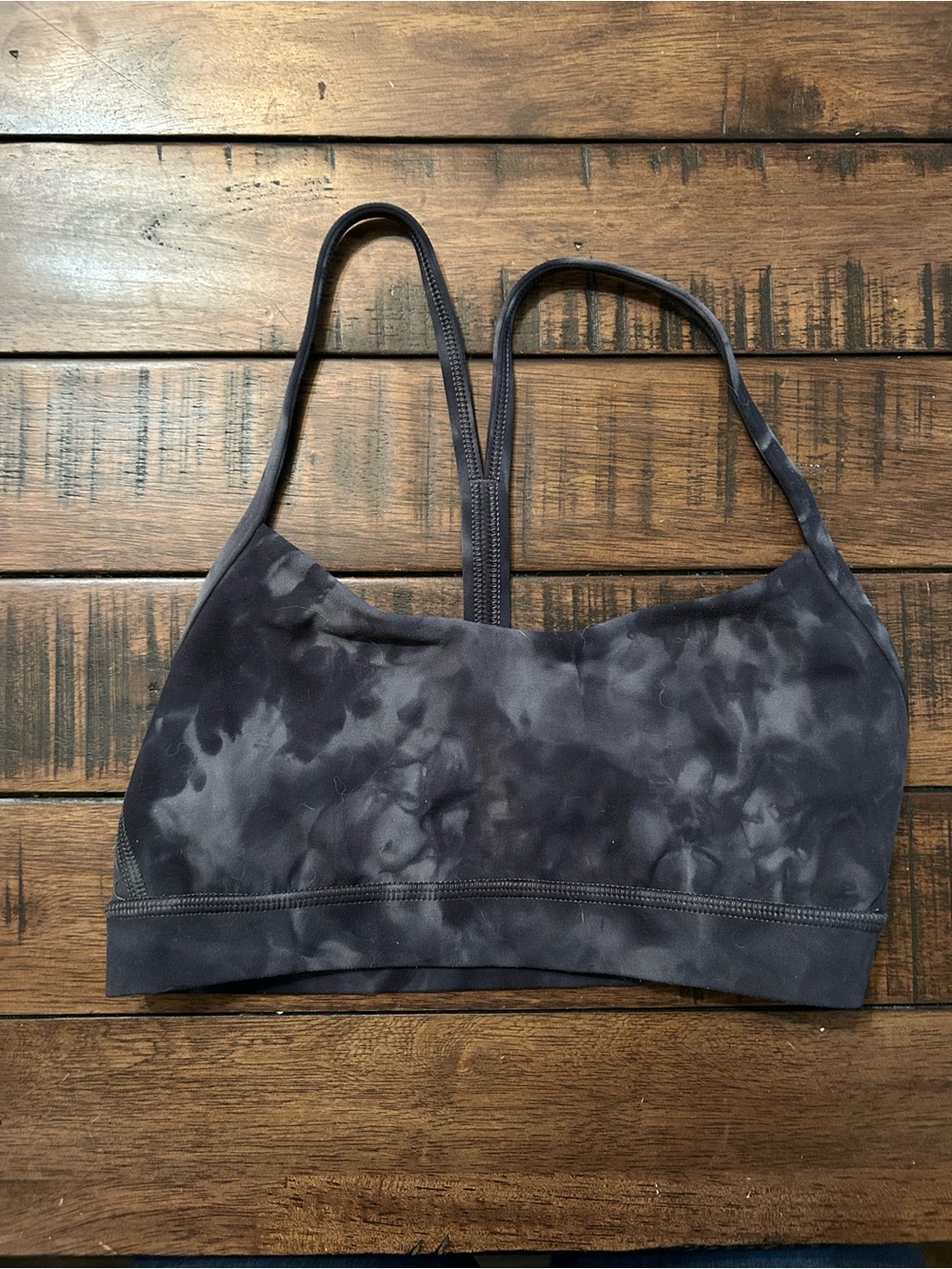 lululemon athletica Black Charcoal Tie-Dye Light Support Sports Bra
